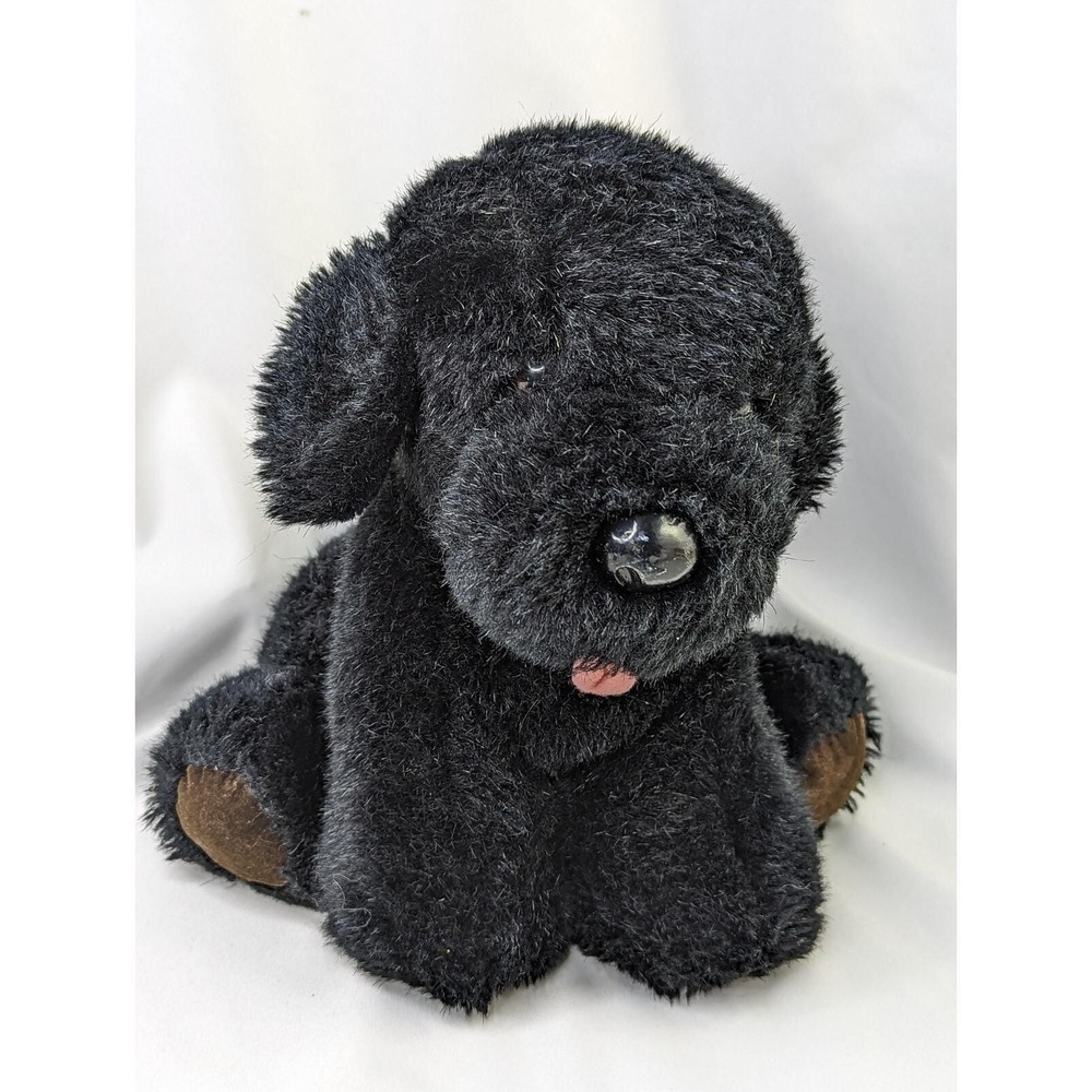 Dakin Black Dog Plush Puppy 10 Inch 1985 Stuffed Animal Toy